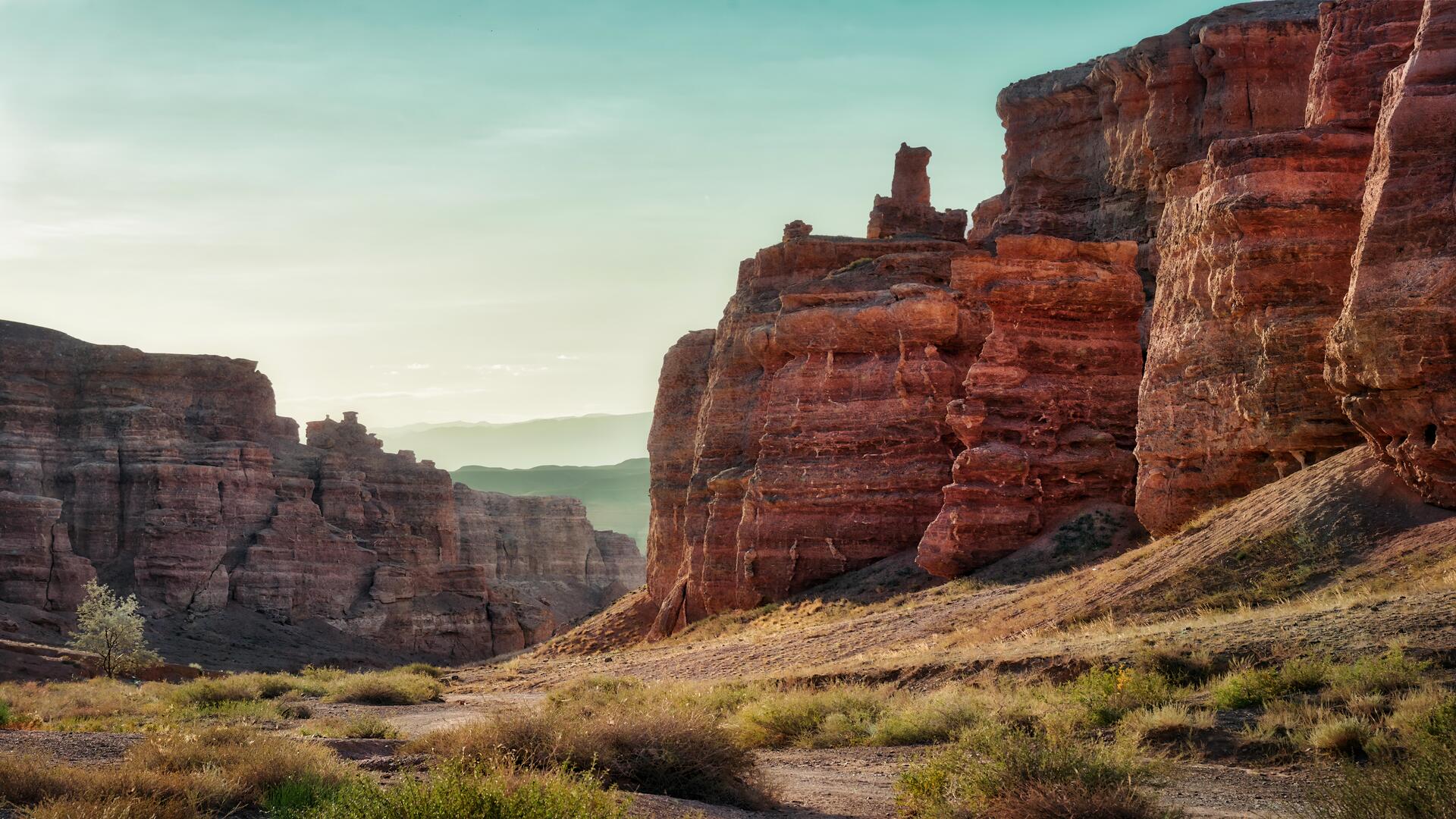 Hiking trail in Valley of Castles Charyn Canyon